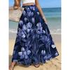 Printed Design Four Season Casual Style Geometric Stripe Color Block Design Half Skirt