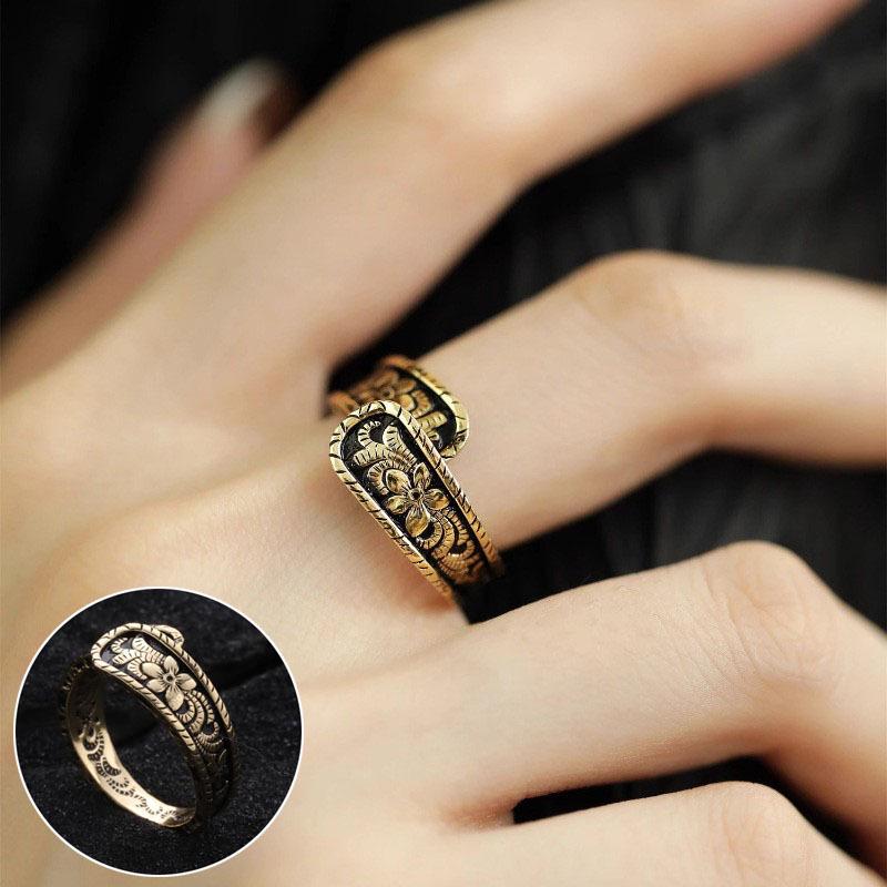 Korean Style S925 Silver Plated Geometric Open Finger Ring - Women's Vintage Hip Hop Jewelry for Index or Pinky Finger.