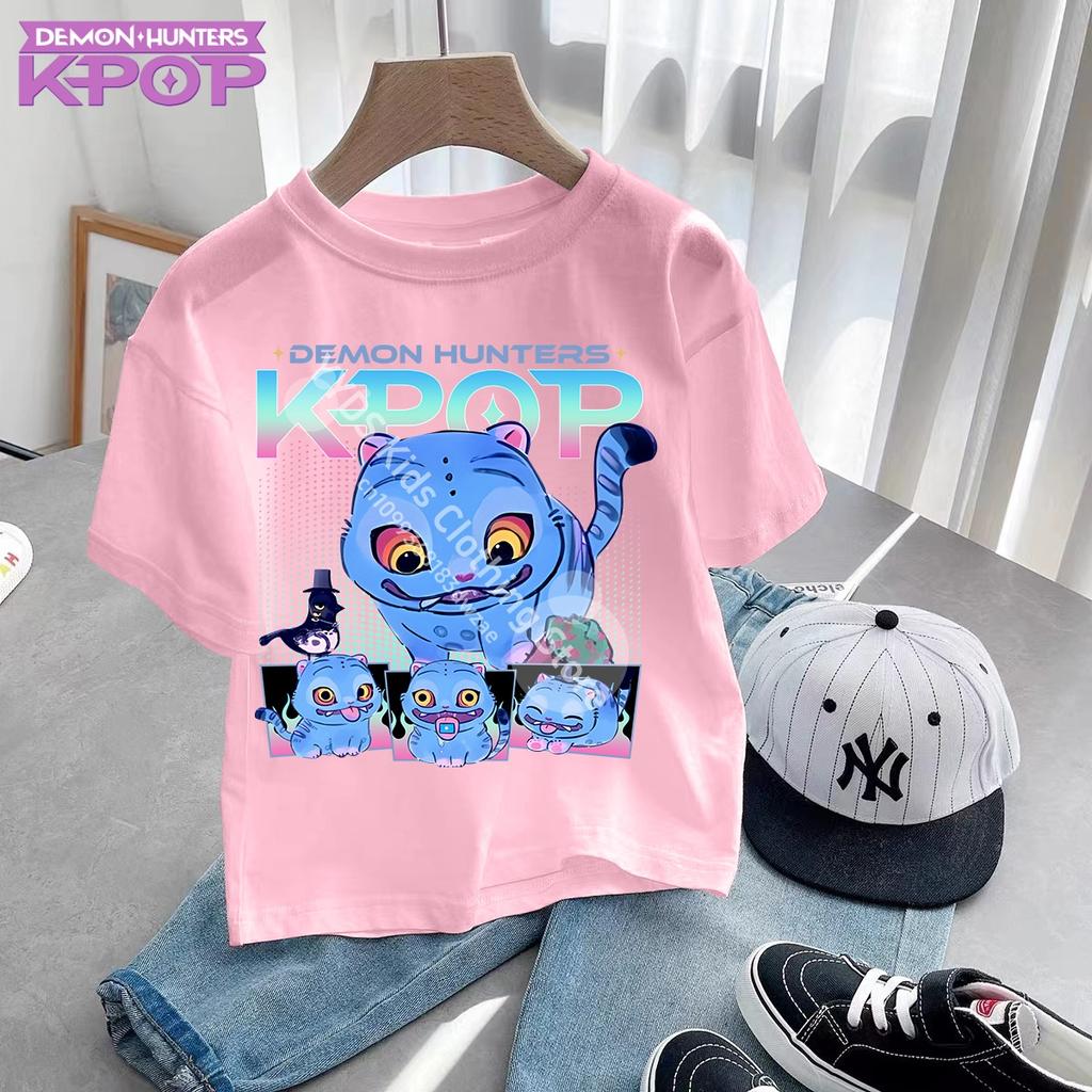 KPop Demon Hunters Kids Clothes 2025 Hot Anime Cotton T-shirt Harajuku Girls Casual Shirt Gift Fashion Movie Toddler T Shirts
