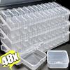 6-48Pcs Clear Small Containers Plastic Square Bead Storage Box for Beads Jewelry Crafts Board Game Pieces Organization Wholesale
