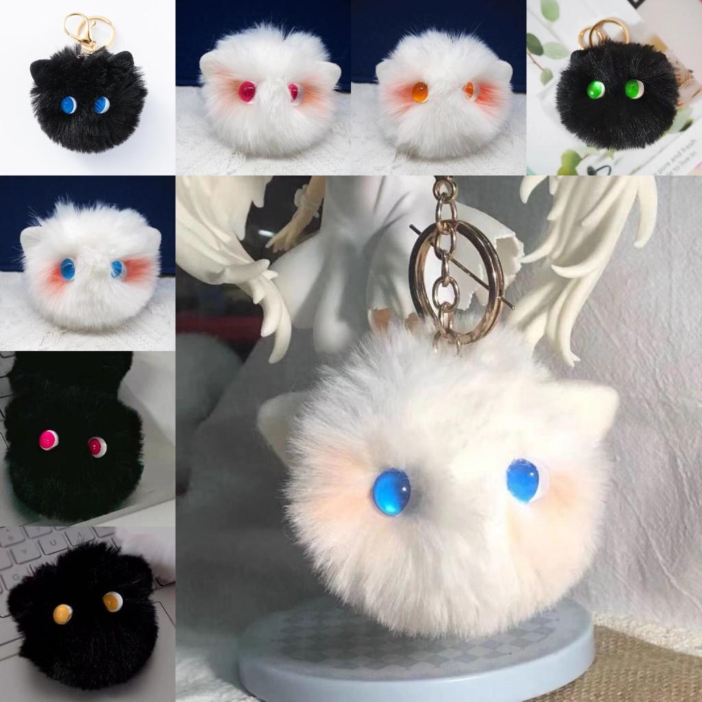 Cat Cute Blush Plush Keychain Soft Furry Handmade Backpack Decoration Souvenir
