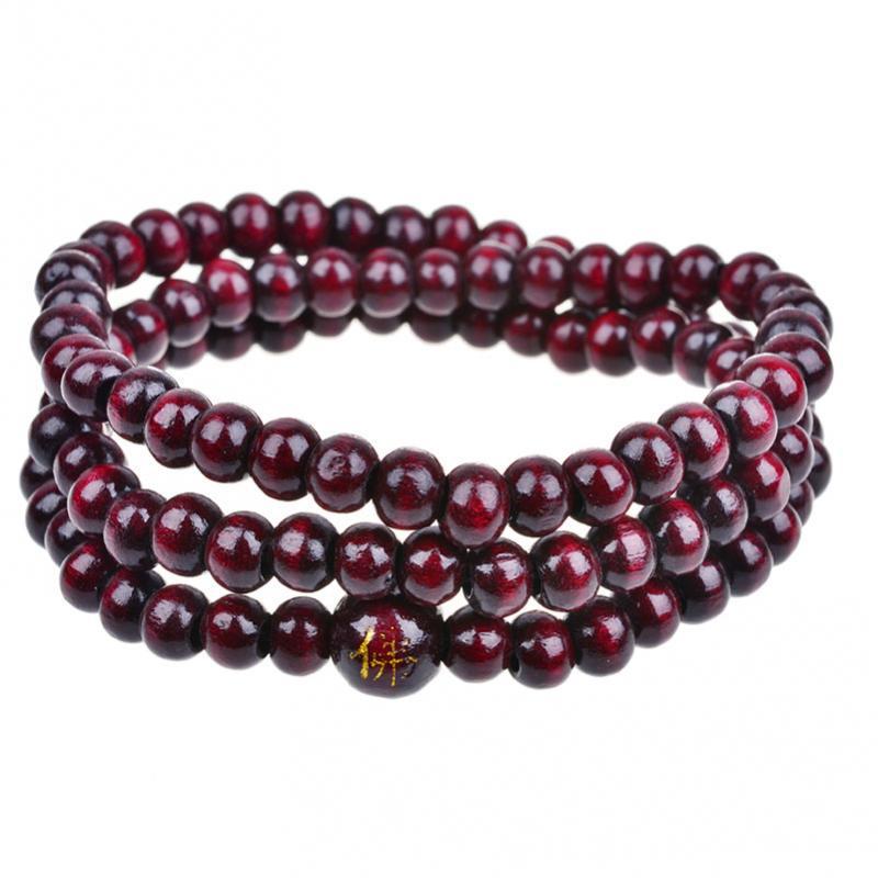 6mm*108 Natural Red Sandalwood Bead Prayer Japa Rosary Mala Bracelet Tibetan Buddhist meditation Wooden Rosary Beaded