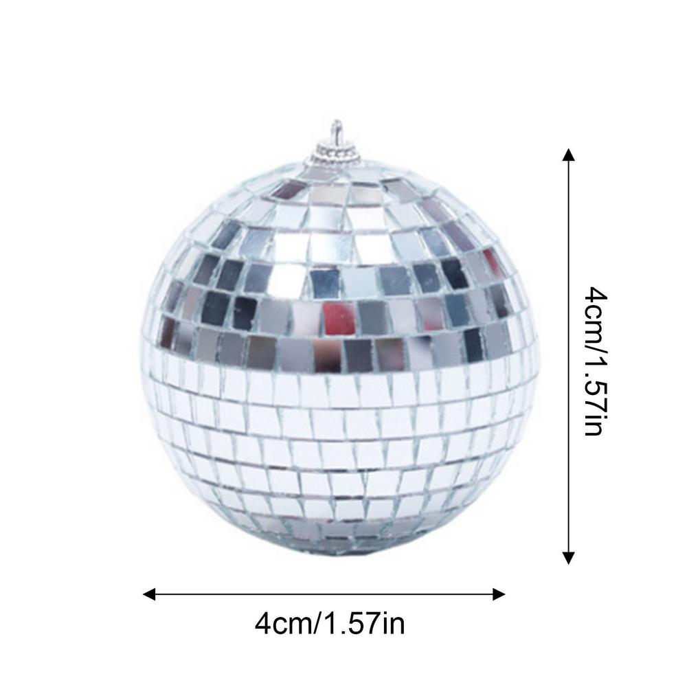 Mini Disco Ball KTV Bar Reflective Glass Ball Stage Rotating Silver Mirror Disco Balls Hanging Ornament Wedding Party Home Decor