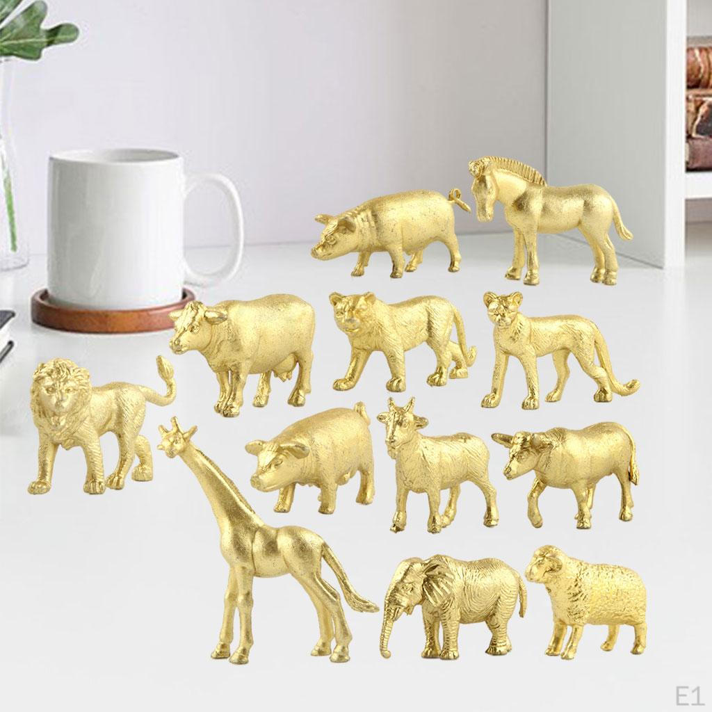 12 Pieces Animals Figurines Toys Animal Figures Model Set for Christmas Desktop Children Toddlers