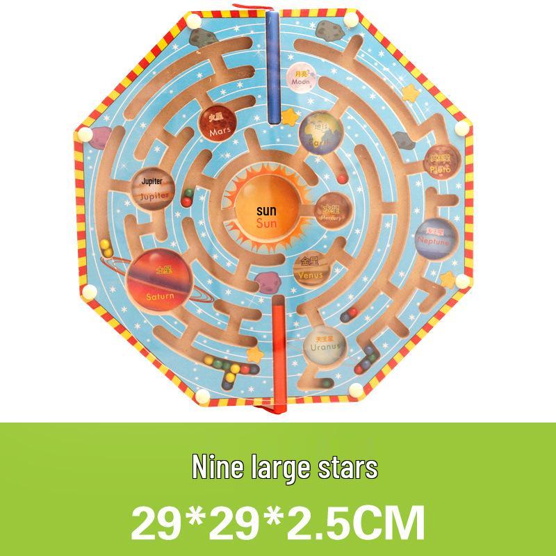 Wooden Marble Maze with Magnetic Pen – Animal Track Educational Toy for Kids