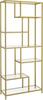 VASAGLE Bookshelf, 6-Tier Tall Bookcase, Plant Stand, Display Shelf, 30 x 80 x 180 cm, Tempered Glass, for Study, Office, Living Room, Bedroom