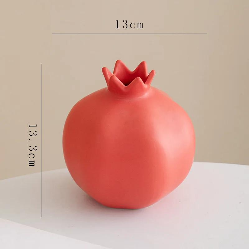 Pomegranate Shaped Ceramic Vase Decorative Flower Arrangement Desk Decoration Flowers Pots Floral Vases Room Aesthetic Decor