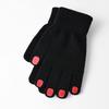 Women Knitted Gloves Winter Gloves with Red Nails Thickened Warm Full Finger Gloves for Daily Outings Skiing Cycling