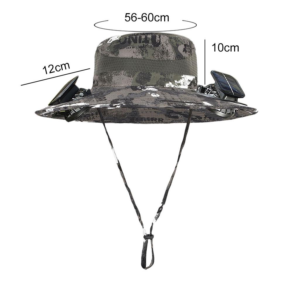 Solar Rechargeable Single/Dual Fan Fisherman Hat Outdoor Big Brim Sunscreen Quick Dry Fishing Hat Portable Mute Fan Caps for Man