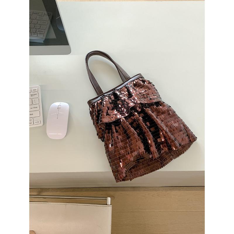 New Commuter Tote Bag Women's Creative Pleated Design Handbag Bag Women's Light Luxury Niche Sequined Bag