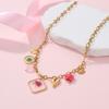 GEMCHIC Women's Resin Flower Geometric Pendant Necklace Gold Plated Stainless Steel Chain Choker for Party Wedding Daily