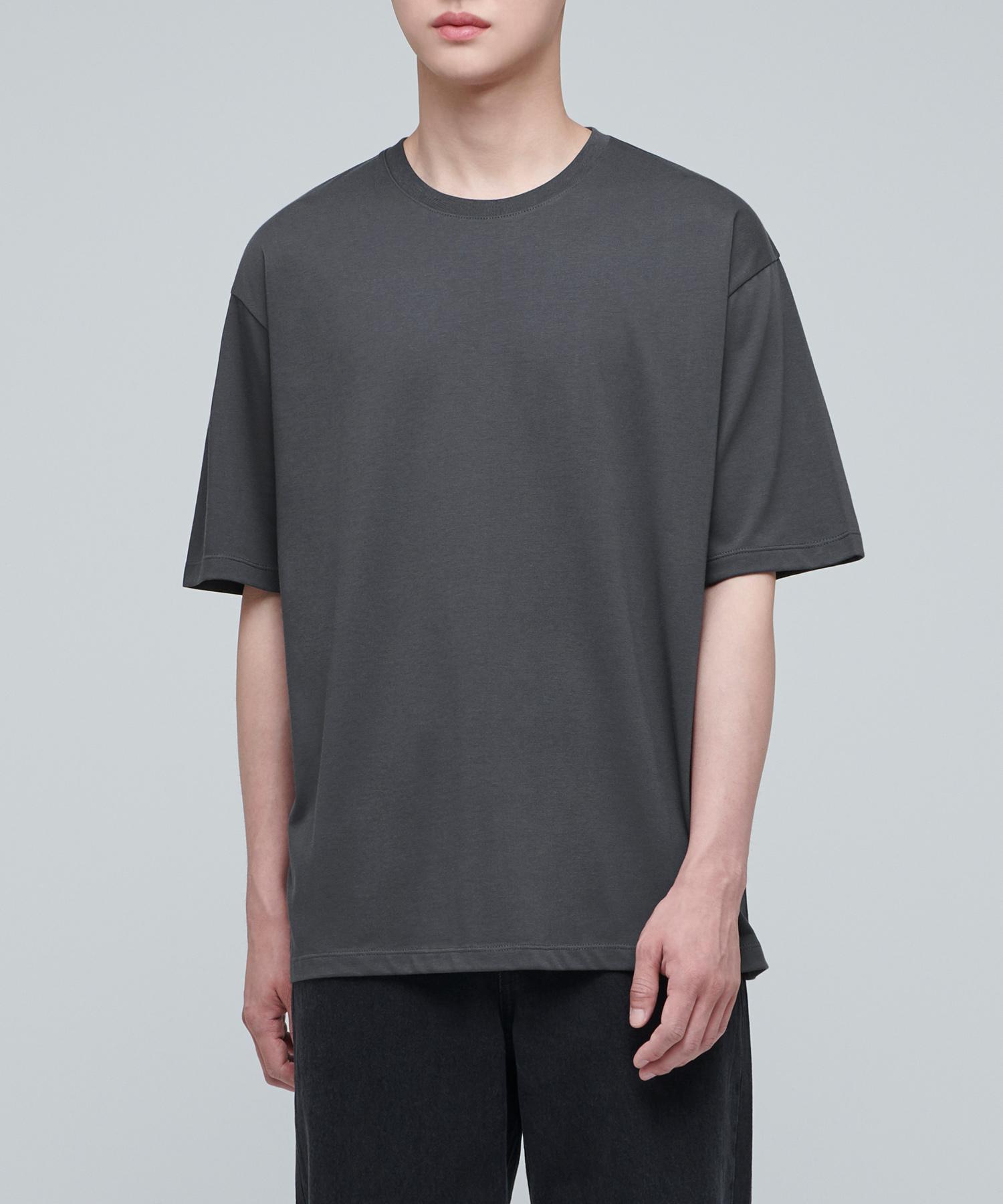 Musinsa Standard Supima Relaxed Crew Neck T-Shirt [Gunmetal] Gunmetal/S