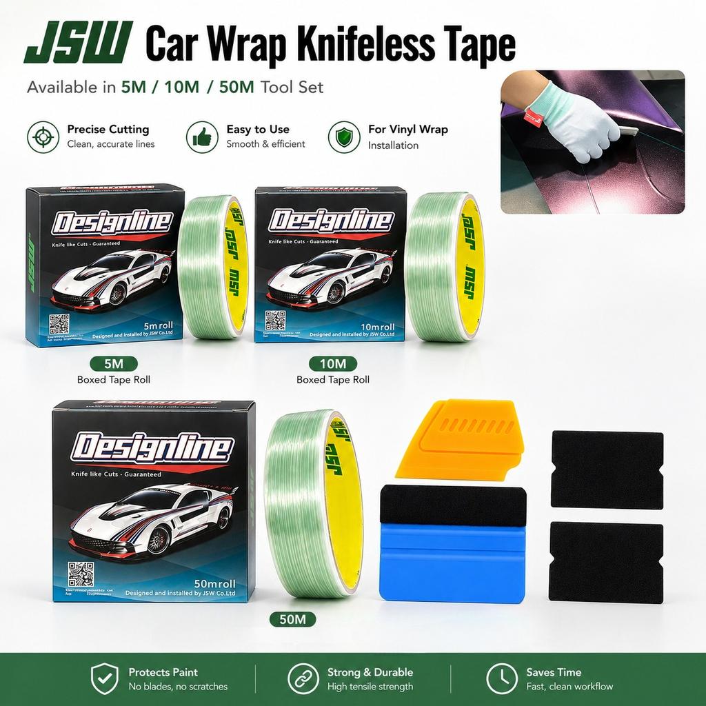 5/10/50M Vinyl Wrap Car Stickers Knifeless Tape Design Line Car Film Wrapping Cutting Tape Knife Car Styling Tool Accessories