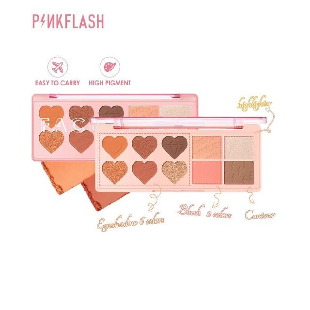 PINKFLASH - Highlighter Blusher Multi Palette - 3 Colors #1 Mandarin Latte