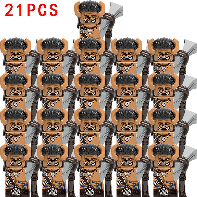 21pcs/lot Medieval Orcs Dwarf Cannibal Soldiers Accessories Knives Swords Weapon Kids Toys Gifts