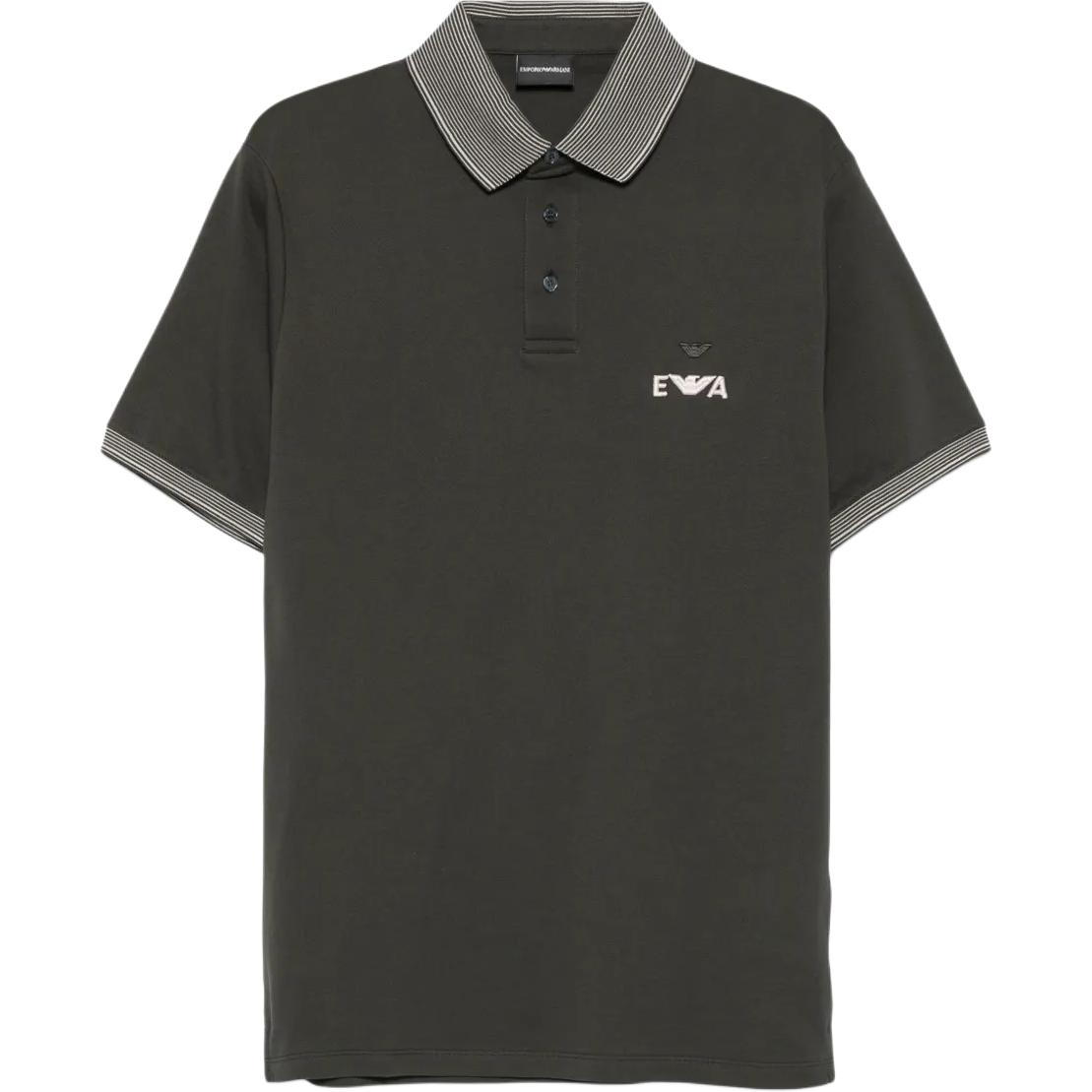 Emporio Armani Ss25 Logo Embroidered Striped Polo Shirt Men tops EM002992-AF12955-U8120 M