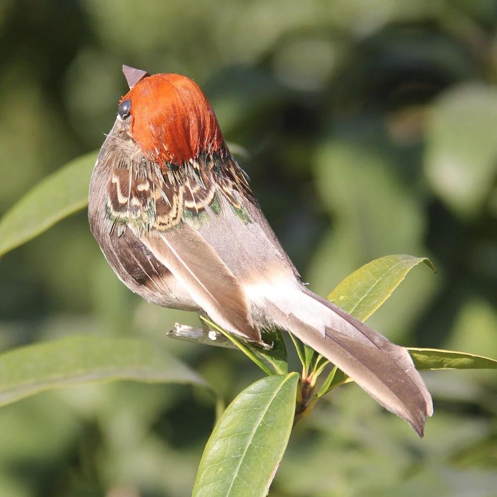 1 Pcs Foam Feather Artificial Birds Vividly Sparrow Emulation Decoration Tree Robin Home Outdoor Yard Ornaments Randomly Colour