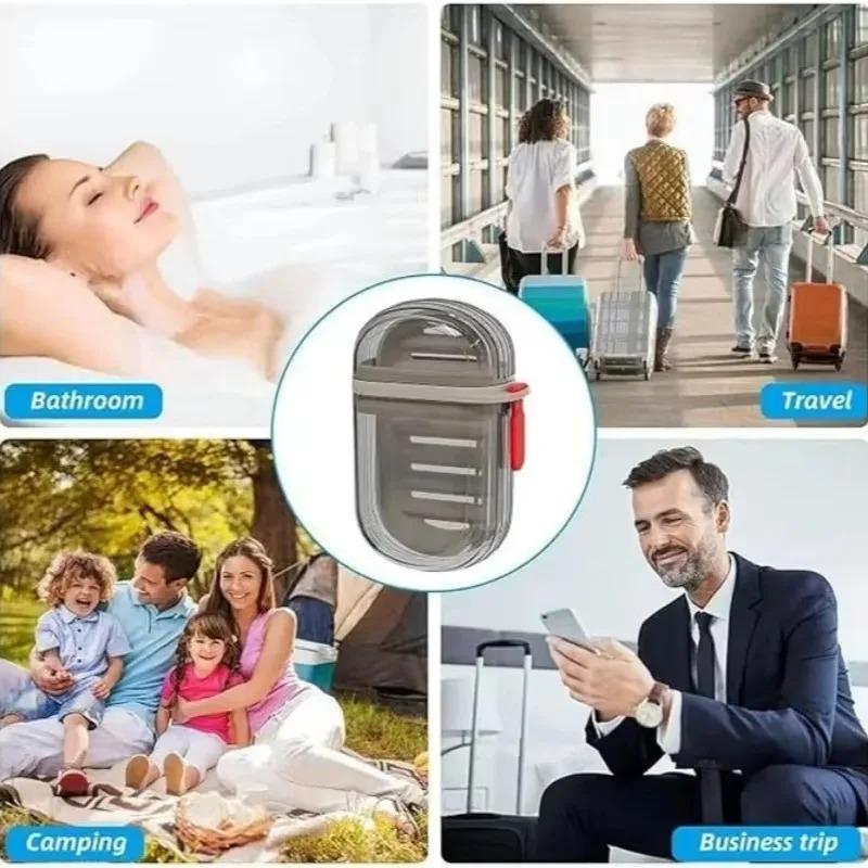 Creative Travel Soap Box with Lid Seal Draining Portable Small Soap Case Holder for Soap Storage and Bathroom Organizer