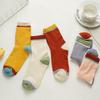 5 Pairs Women's Korean Harajuku Style Breathable Socks Mid-tube Colorful Socks