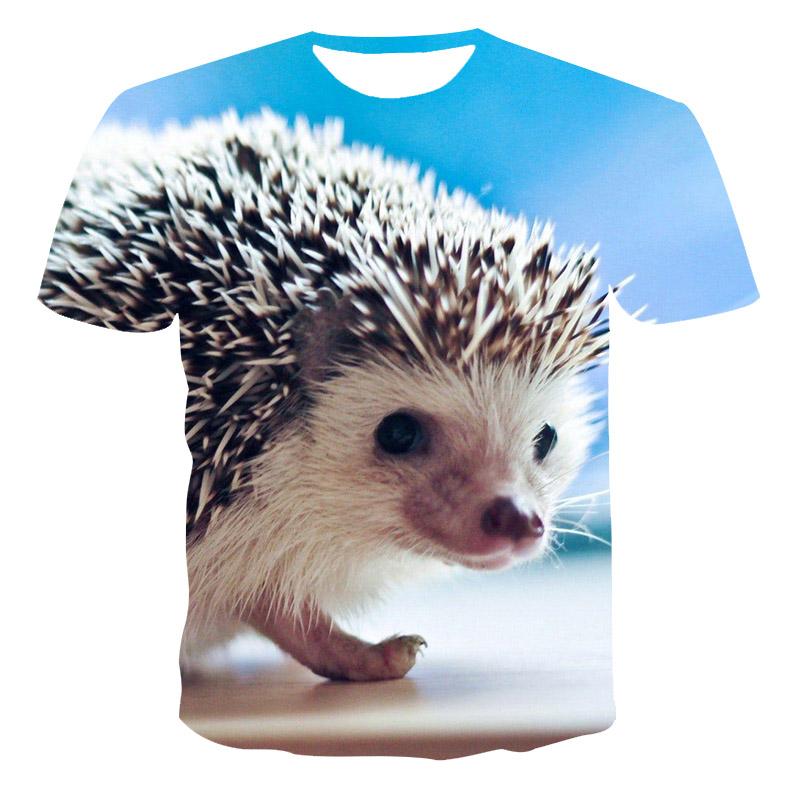 Summer T-Shirts Animal Hedgehog 3D Print  Fashion Casual Boys Girls Children O-Neck Tops