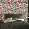 Wallpaper Flowers and Leaves Gray and Sea for Living Room and Bedroom 50x1000