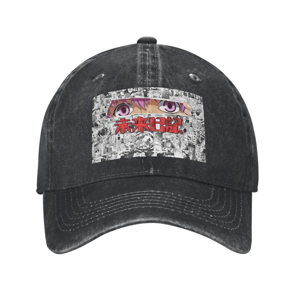 Yuno Gasai By Mirai Nikki Washed Denim Cap Casual Baseball Caps Adjustable Hat Summer Unisex Baseball Hats