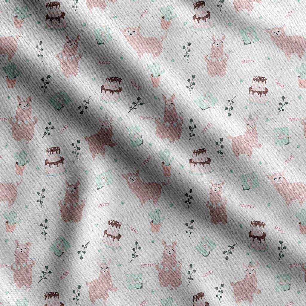 Soimoi Llama Alpaca Print,  Cotton Cambric, Quilting Fabric Sold by The Yard 42 Inch Wide, Medium Weight Cotton Fabric, Sewing  Supplies,