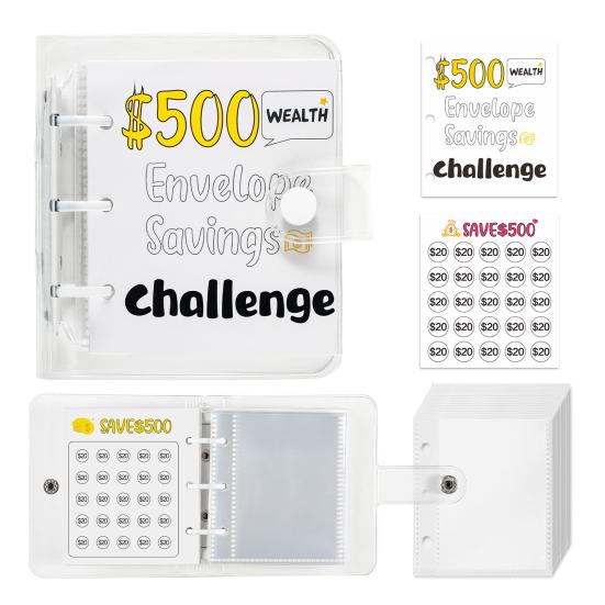 25 Envelopes Money Saving Challenge Binder Mini Cash Saving Budget Book to