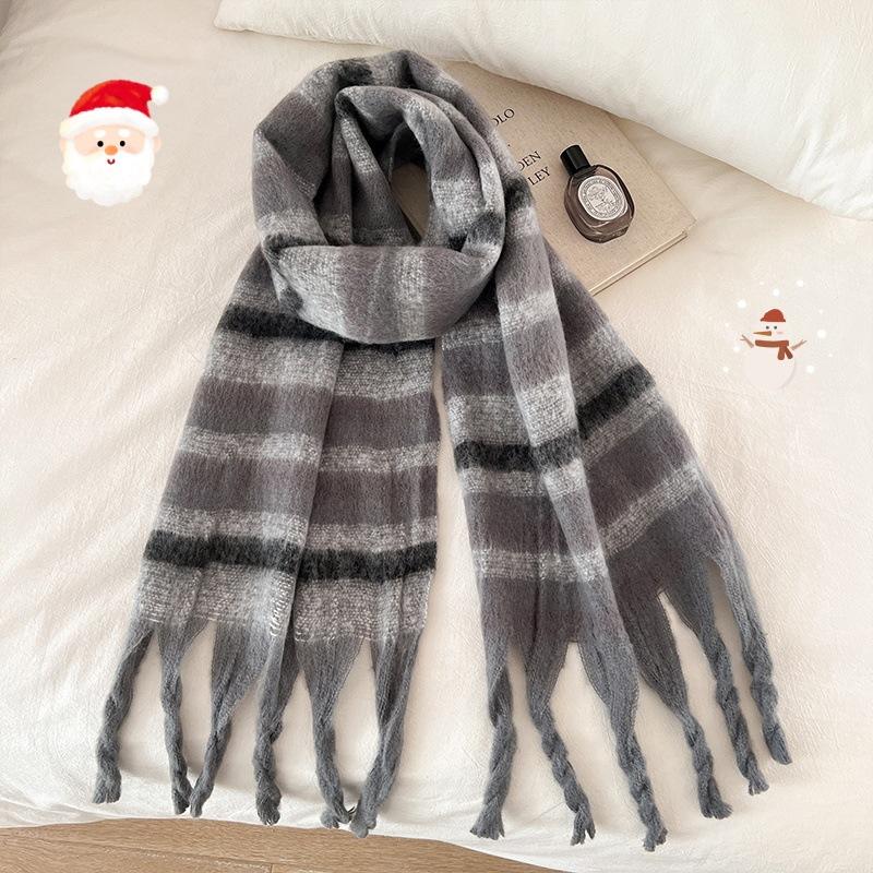New quality scarf women's winter atmosphere Christmas gift warm scarf versatile soft waxy shawl