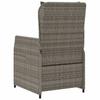 Garden Armchair 2 pcs Adjustable Grey Poly Rattan