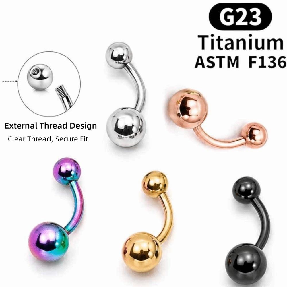Titanium Alloy Navel Stud External Thread Body Jewelry F136 Navel Ring  Body Piercing