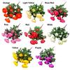 Multicolor Small Camellia Artifical Flower Silk Petals Floral Arrangement Decorative Flower Green Leaves Photo Props