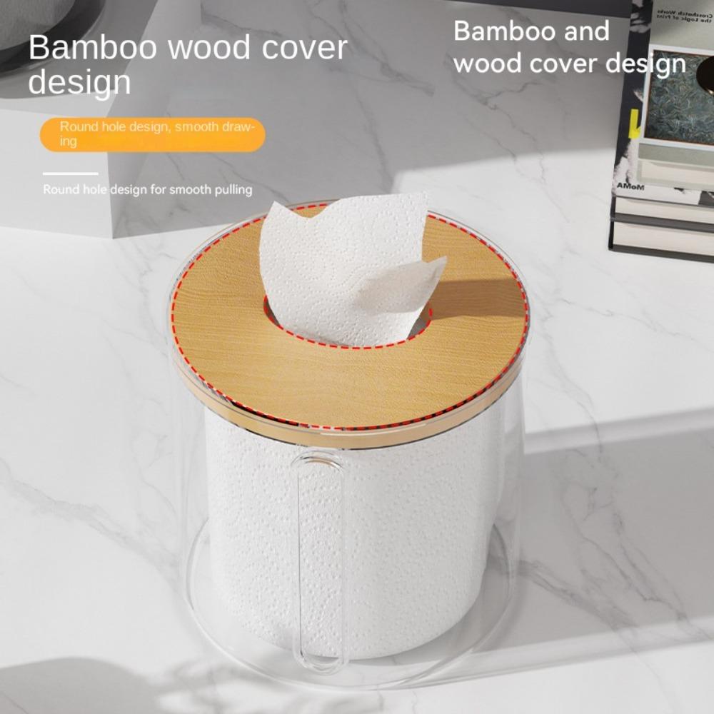

Toilet Paper Roll Storage Tissue Boxs Creative Round Roll Paper Tube Creative Desktop Paper Box сірий