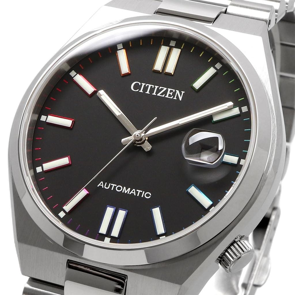 CITIZEN TSUYOSA Collection AUTOMATIC Watch Black with Sapphire Rainbow Overseas Model Men's NJ0151-53E, Crystal, Indexes, Silver, [Used]