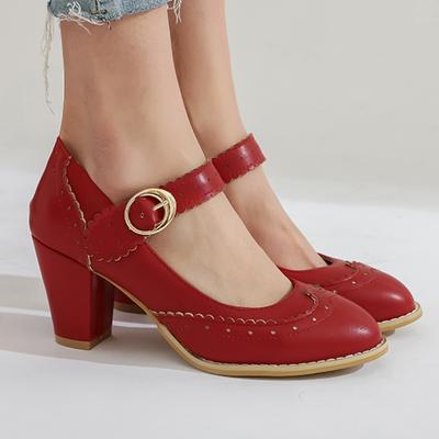 Women's High Heels Mary Janes Shoes Fashion Pink Black Blue Red Nude Heeled Party Wedding Shoes Female Dress Pumps Big Size 45
