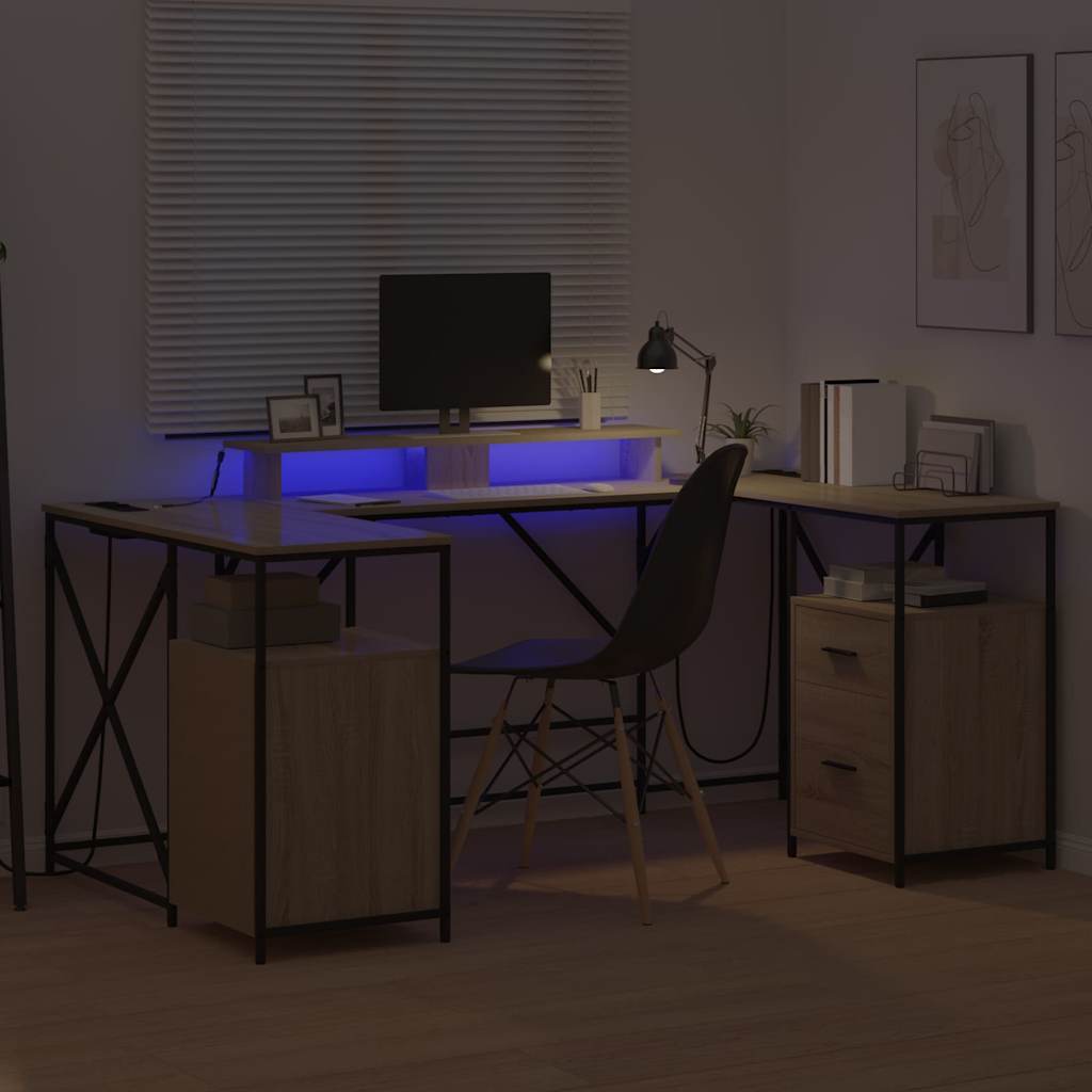 Desk Sonoma Oak 182 x 101 x 87.5 cm Particleboard