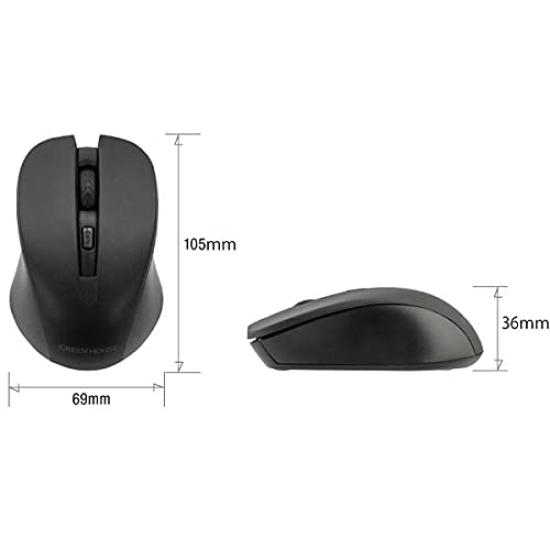 Green House Wireless Mouse Wireless Mouse with DPI Switching Button Black GH-MULNOA-BK