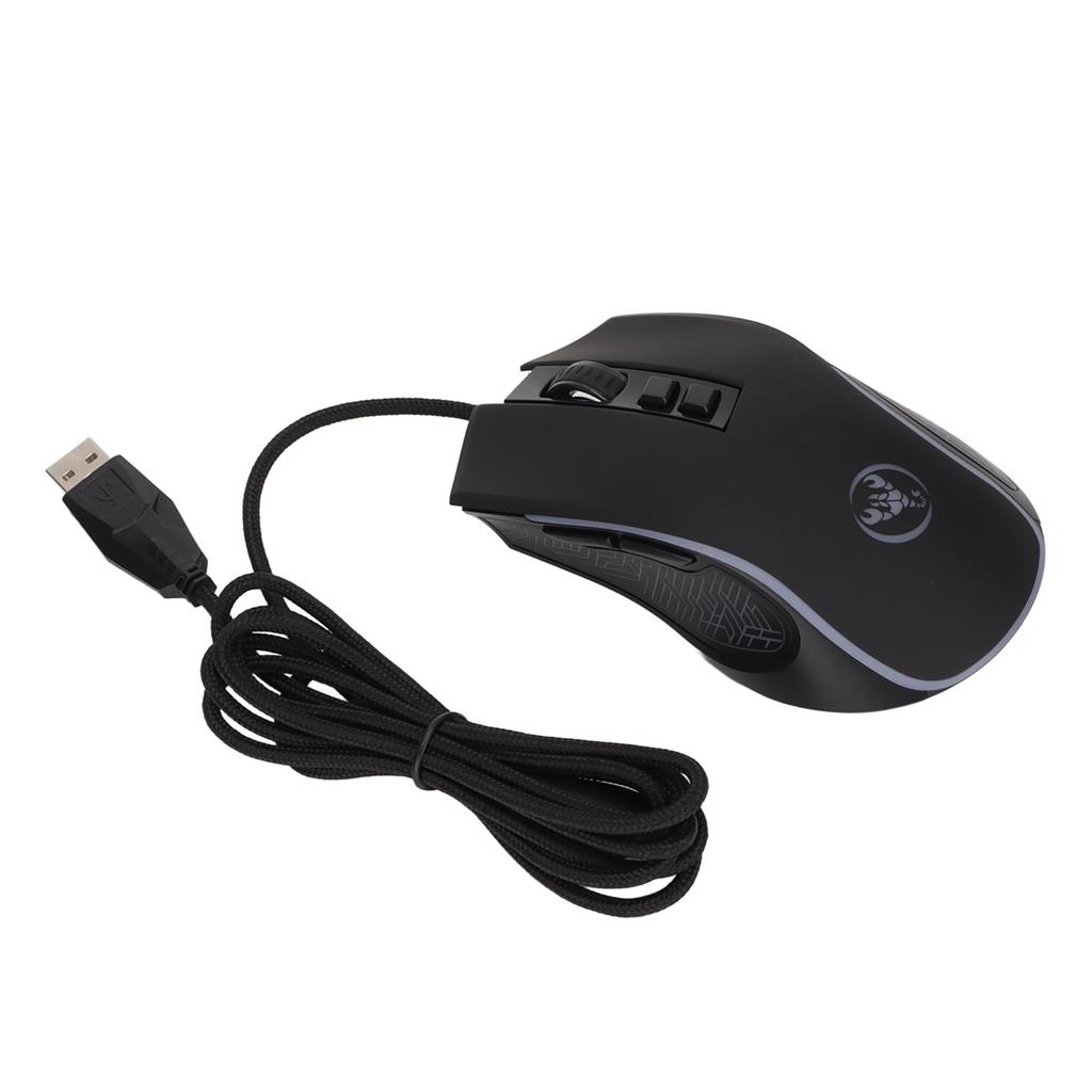 Mechanical Mouse Colorful Shine   3600dpi RGB Ergonomic Wired Game Mouse for Notebook Computers