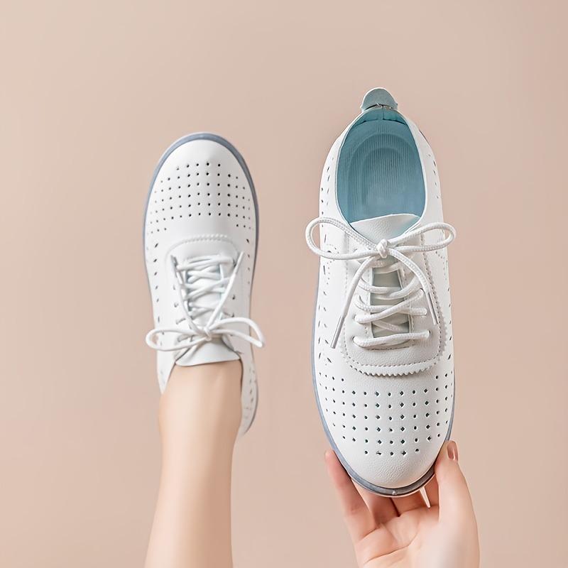 Women's Breathable Geometric Perforated Light Blue Low-Top Synthetic Cover Sneakers with PVC Sole EVA Cushion for All-Season Casual Wear