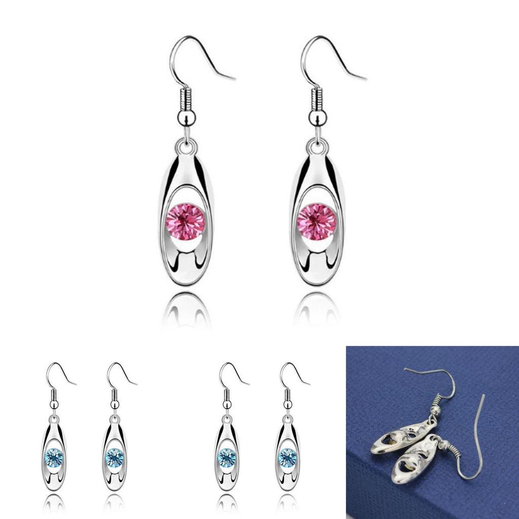 Unique Water Drop Alloy Earrings With Waterstone Embellishments For Women
