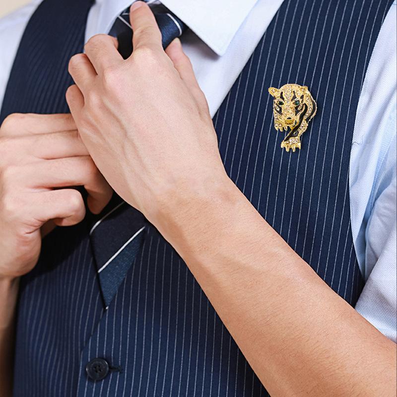 Винтажная Мужская Брошь На Грудь Цветок Полностью Из Алмазов Голова Леопарда One Size