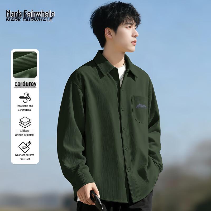 

Mark Fairwhale Мужская вельветовая рубашка с длинным рукавом M