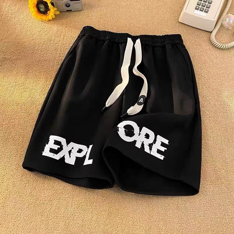 

Спортивні літери П ятиточкові шорти Хлопчики Влітку Гонконгський стиль Повсякденні Вільні Штани середньої довжини One size чорний