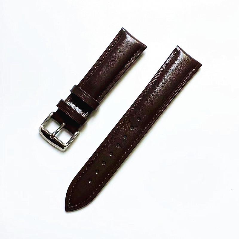 Genuine Leather Bamboo Grain Watch Strap with Pin & Butterfly Buckles, Universal Fit for Men & Women.