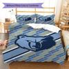 Memphis Grizzlies Pattern Bedding Set Quilt Cover Pillowcase Home Decor Gift (1 * Duvet Cover + 2 * Pillowcase, Without Core)