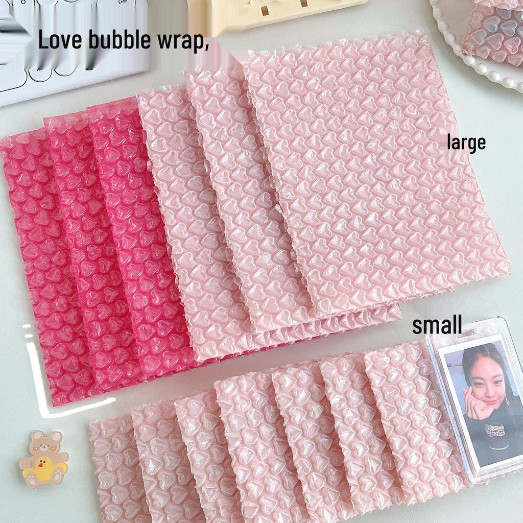 Shockproof Waterproof Pink Heart Bubble Envelope for Small Gifts and Cards