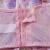 European & American Floral Lace Strappy Lingerie Set - Pink & Purple Push-Up Mesh