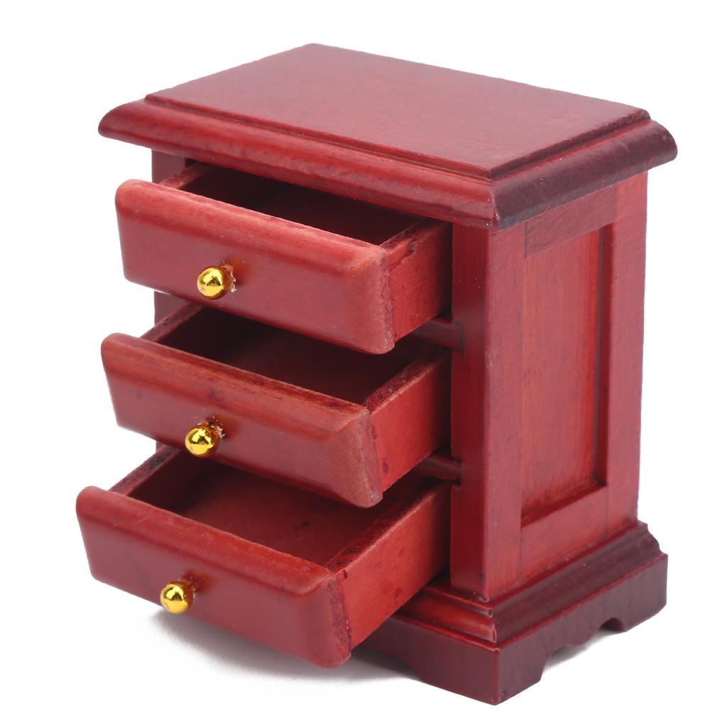 Dollhouse Bedside Table 1/12 Scale Wooden Night Stand Dolls House Furniture Kids Toys