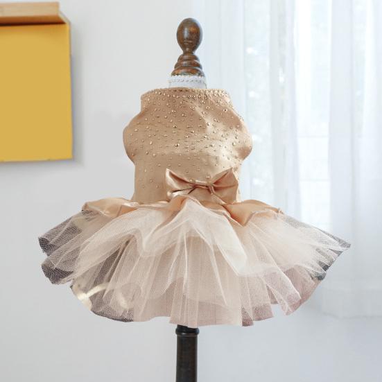 Pet Princess Dress Sparkly Bow And Sequins Tutu Dress Soft Dog Cat Costume Cute Party Outfit for Small Animals