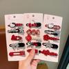 Children'S Ankara Red Love Cherry Polka Dot Hairpin Sweet And Cute Side Bangs Clip Hair Accessories Hairpin